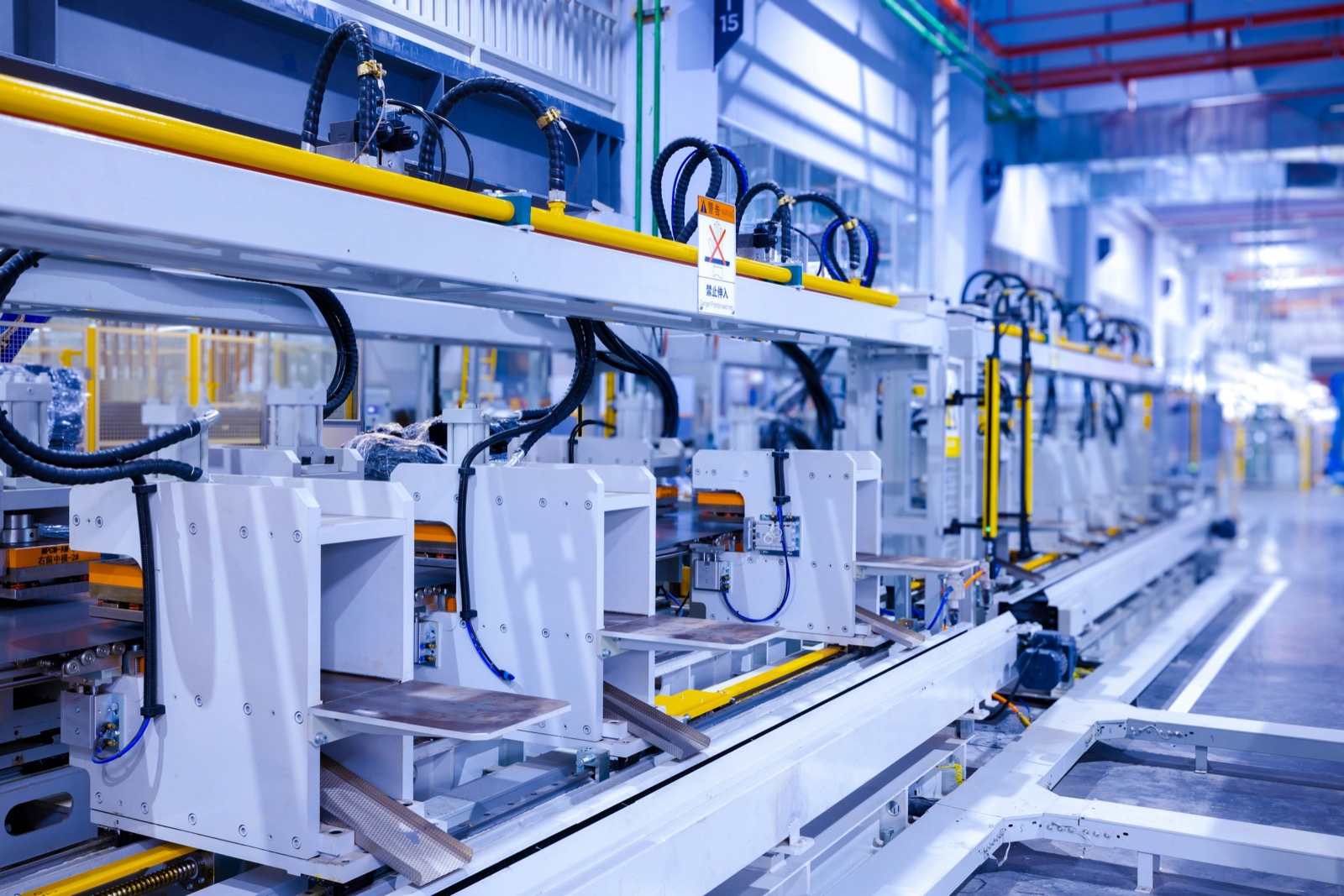 Modern automated production line, illustrative stock photograph